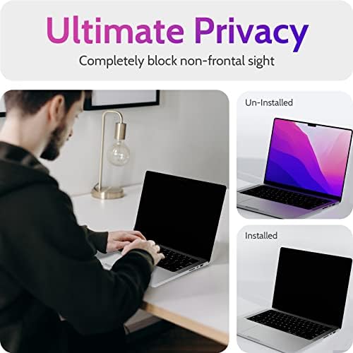 Peslv Magnetic Privacy Screen for MacBook Pro 14 Inch (2021-2026, M1, M2, M3, M4, M5), Removable Matte Blue Light Glare Filter for Mac Pro 14.2" Laptop Computer - Image 2