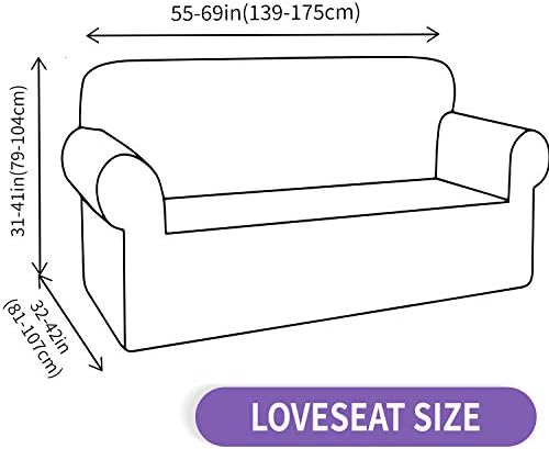 ZNSAYOTX Loveseat Covers High Stretchy Spandex Pet Friendly Sofa Slipcover 1 Piece Non Slip Couch Furniture Protection Covers (Wine Red, Loveseat) - Image 6