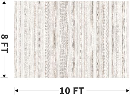 8x10 Area Rugs for Living Room Machine Washable Rug Distressed Indoor Carpet Neutral Moroccan Boho Rug Ultra Soft Area Rug for Bedroom Dining Room Playroom Office, Light Brown - Image 2