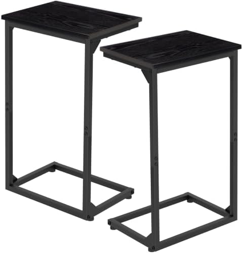 AMHANCIBLE Couch Side Table, 26.37" Tall C Shaped End Table Set of 2 by AMHANCIBLE