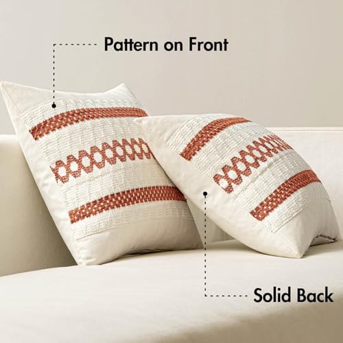 MIULEE Set of 2 Fall Burnt Orange Decorative Pillow Covers 20x20 - Image 6