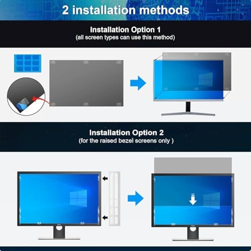 [2 Pack] 27 Inch Computer Privacy Screen Filter for 16:9 Aspect Ratio, Eye Protection, Anti-Glare, Anti-Blue Light Computer Monitor Privacy Filter, Removable Anti-Scratch 27in Protector Film - Image 5