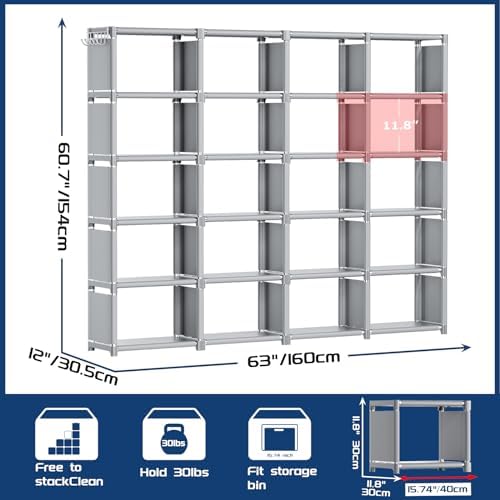 Mavivegue 20 Cube Book Shelf, Storage Organizer, Large DIY Bookcase, Metal Cube Bookshelf, Cubbies Closet Storage Organizer Shelves for Bedroom,Living Room,Home,Office - Image 2