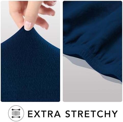 PureFit Super Stretch Sofa Slipcover – Spandex Non Slip Soft Couch Sofa Cover, Washable Furniture Protector with Non Skid Foam and Elastic Bottom for Kids, Pets (Oversized Loveseat, Navy) - Image 3