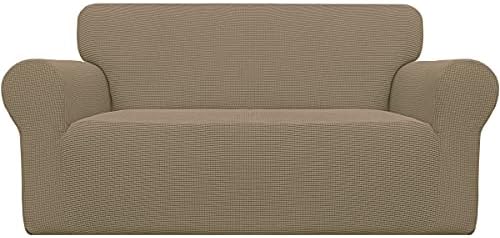 Easy-Going Stretch Oversized Loveseat Couch Covers Washable Tan by Easy-Going