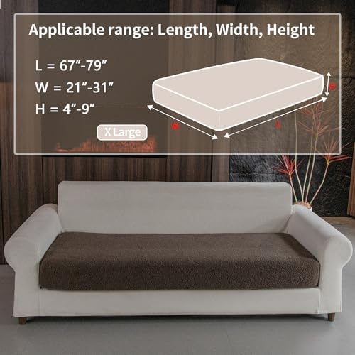 OHSIO Couch Cushion Covers for Sectional Sofa, Stretch Soft Sofa Slipcovers - Image 2