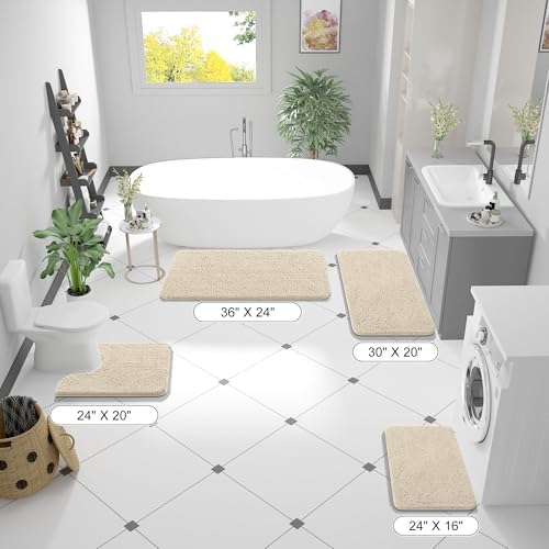 OLANLY Large Bathroom Rugs 44x32, Extra Soft Absorbent Chenille Bath Rugs - Image 2
