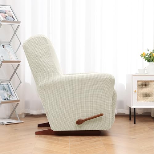 KEKUOU Recliner Chair Covers, 1-Piece Lazy Boy Recliner Covers, Beige - Image 3