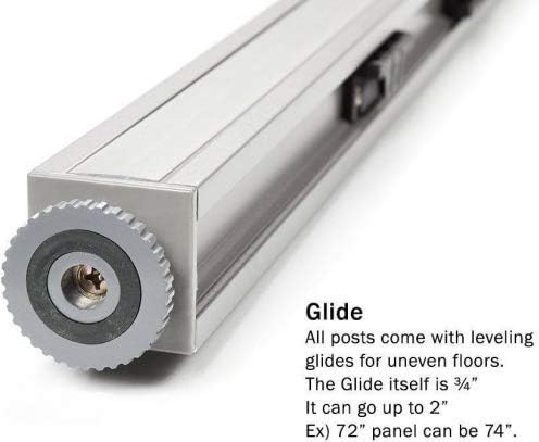 GOF 4ft / 48" H T-Post, Office Partition Connectors: L-Post, T-Post, X-Post, Wall Mount Intended to use Full Fabric or Partial Glass Series, Connector only - Image 3