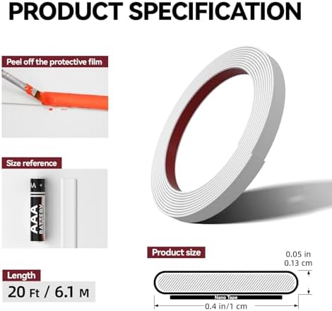 0.39in x 20Ft Peel and Stick Wall Molding Trim, Flexible Trim - Image 4