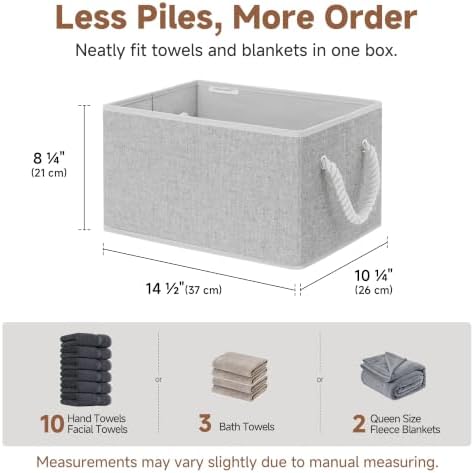 StorageWorks Storage Baskets for Shelves, Closet Organizers and Storage Bins, Fabric Organizer Bins for Clothes, Closet Shelf Organizer, Gray, Large, 3-Pack - Image 6