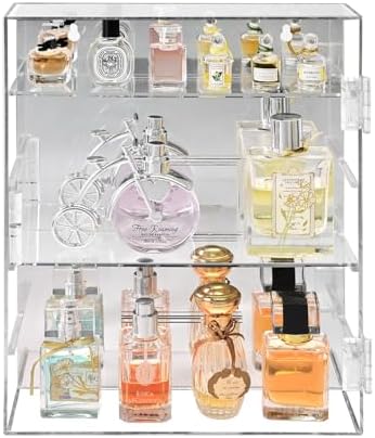 Ikee Design Mirror Back Acrylic Wall-Mountable Display Case with 4 Shelves - Image 3