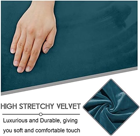 ULTICOR Velvet 8-Pieces Recliner Sofa Covers Stretch Reclining Couch Covers for 3 Cushion Reclining Sofa Slipcovers Furniture Covers Thick Soft Washable (3 Seater Recliner Cover, Deep Teal) - Image 3