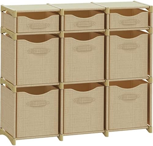 Cube Storage Organizer with Storage Bins Included - The Perfect Closet Organizers and Storage Solution. Includes 9 Storage Cubes, Great For Toy Storage, Closet Storage, Clothes Storage (Beige) by Neaterize