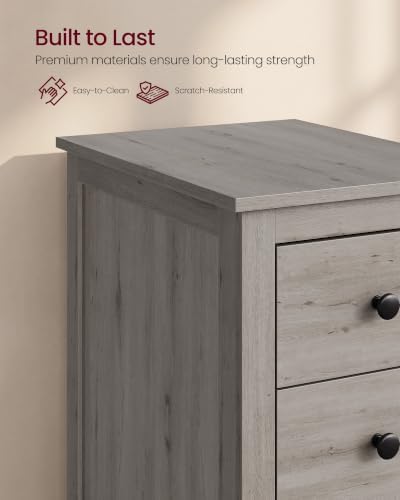 VASAGLE Side End Table with 3 Storage Drawers, Nightstand Farmhouse - Image 6