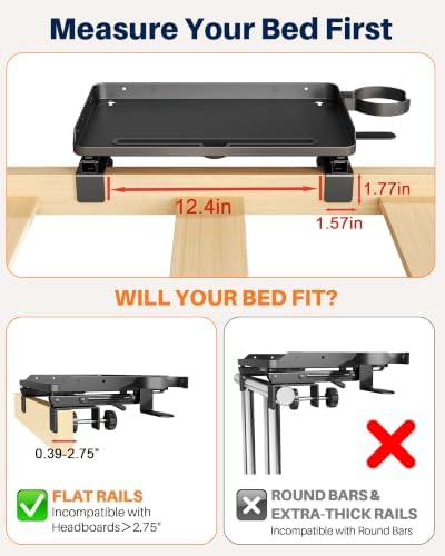 Foldable Bedside Shelf for Dorm Room Bunk Bed, Clip On Bed Tray - Image 5