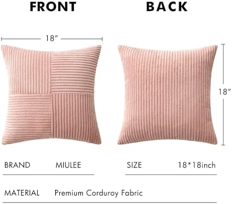 MIULEE Pink Decorative Throw Pillow Covers for Couch 18x18 Inch - Image 6
