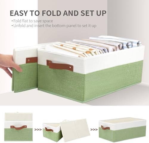 3 Pack Large Capacity Storage Bins Closet Organizer for Shelves - Image 7