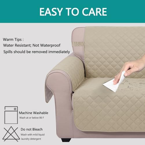 U-NICE HOME Large Sofa Cover Reversible Couch Cover for Dogs, Sand/Beige - Image 5