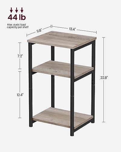 VASAGLE Side Table, Small End Table, Tall Nightstand, Steel Frame - Image 2
