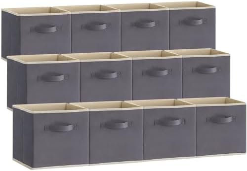 Lifewit Storage Cubes, 13 Inch Organizer Bins, 36L Gray, 12 Packs by Lifewit