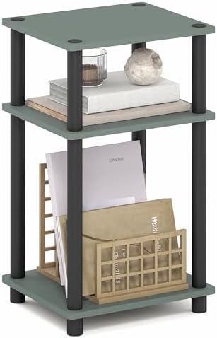 Furinno JUST Toolless 3-Tier Side Table, Open Shelf End Table, Sage Green by Furinno-FitsYourSpaceFitsYourBudget