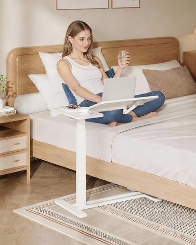 SANODESK 28''Overbed Table Gas Spring Lifting with Wheels&Tilting Desktop - Image 2
