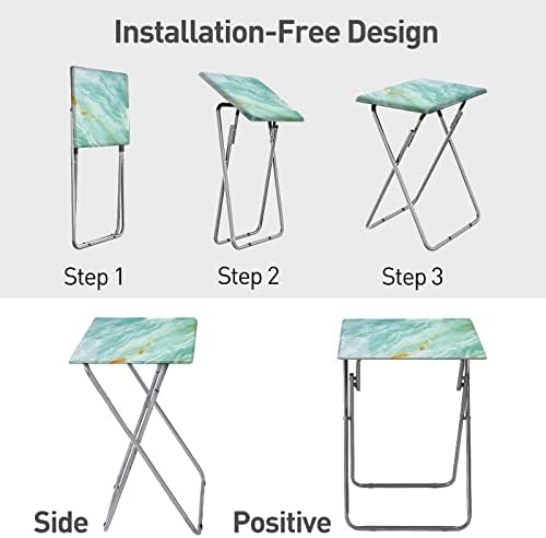 Garden 4 you Folding TV Tray Table TV Dinner Table with Sturdy MDF Top,Eating Trays for Living Room with No Assembly Required 15 x 18.9 x 26 in(Sea Blue,1PC) - Image 3