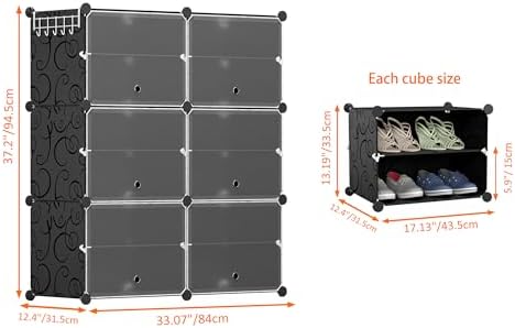HOMIDEC Shoe Rack Organizer 24 Pair Modular Shoe Storage Cabinet for Closet - Image 3