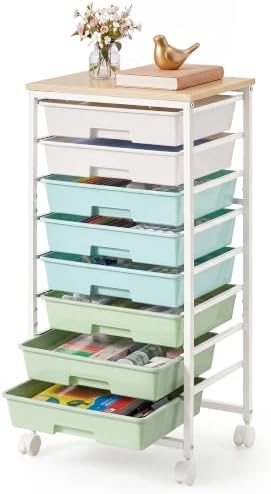 VASAGLE Rolling Cart with Drawers, Craft Organizers and Storage by VASAGLEbySONGMICSHOME