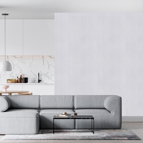 White Grasscloth Peel and Stick Wallpaper Texture Contact Paper A Set of 15.7" X 480" Self-Adhesive Linen Removable Wallpaper Cabinets Counter Top Liners - Image 2