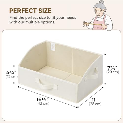 GRANNY SAYS Trapezoid Closet Storage Bins, Medium, Pearl White, 3-Pack - Image 6