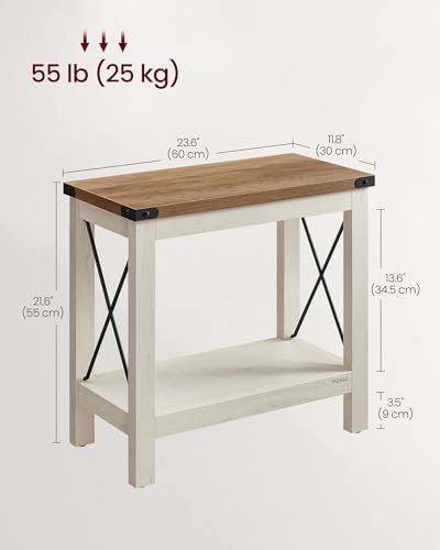 VASAGLE 2-Tier End Side Table, Small Accent Nightstand with Bottom Shelf - Image 3