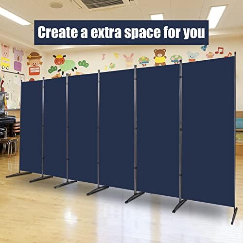 6 Panel Folding Room Divider, Sturdy Frame Freestanding Wall Divider - Image 5