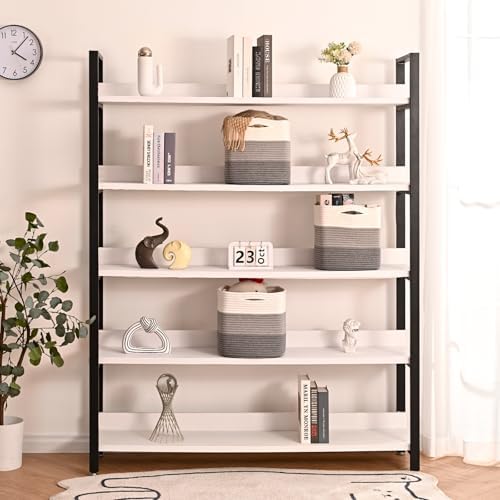 ICERZCZ 11 Inch Cube Storage Bins, Storage Cube Organizer Bins, Woven Cotton Rope Basket for Storage, Storage Baskets for Organizing Shelves, Grey Baskets for Toys, Gradient Grey (Pack of 3) - Image 5