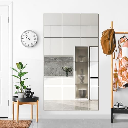 TRAHOME Wall Mirror Tiles, 16"x12"x12PCS Full Length Home Gym Mirror - Image 2
