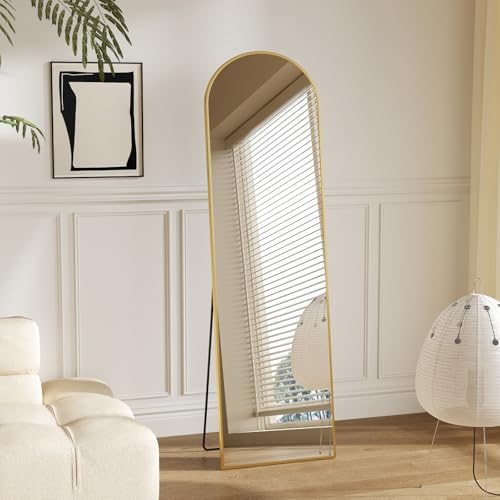 Arched Full Length Floor Mirror 56"x15", Body Standing Mirror by Aidoly