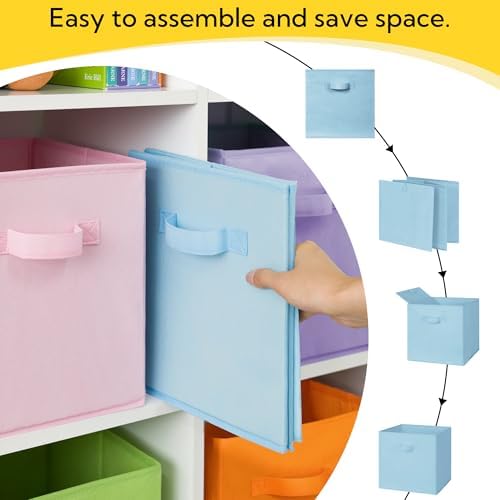 Cupic Cupid 6-Pack 11x11 Cube Storage Bins, Fabric Bins, Pastel Colors - Image 5