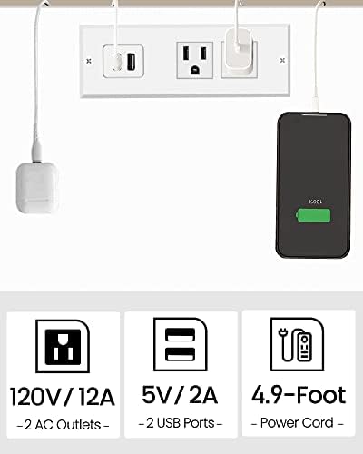 TUTOTAK End Table with Charging Station, Side Table, Nightstand - Image 6