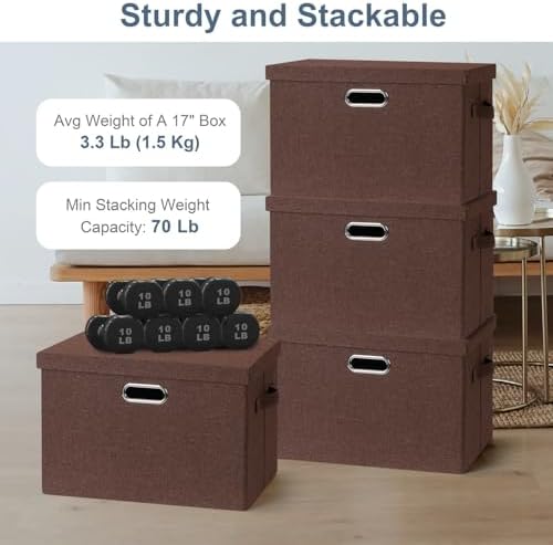 Storage Bins with Lids Fabric Closet Organizers Cubes Office Organization - Image 3