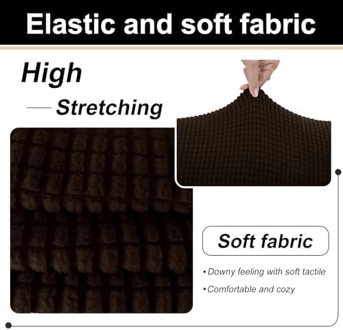 U-NICE HOME 4 Pieces Oversized Stretch Couch Cover Slipcover, Chocolate - Image 6