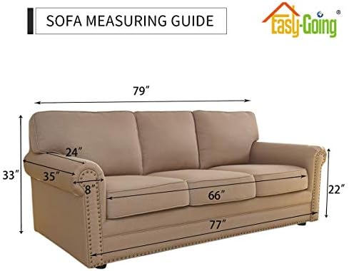 Easy-Going Stretch Couch Covers for Sofa Washable Large Sand - Image 2