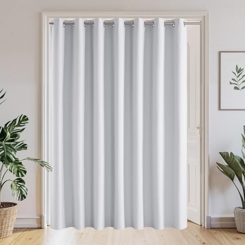 NICETOWN White Blackout Curtain 100 inches Wide 100% Light Blocking by NICETOWN