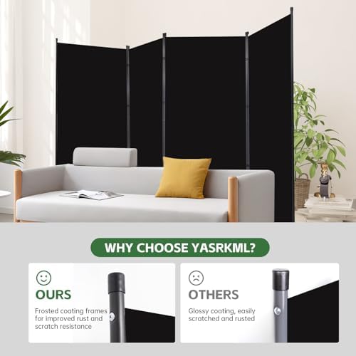 4 Panel Folding Room Divider, Sturdy Frame Freestanding Wall Divider - Image 2