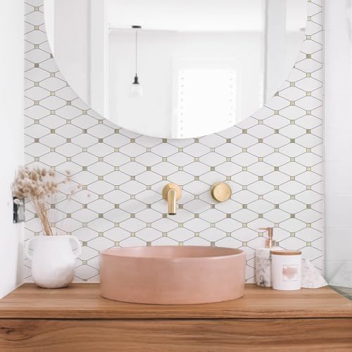 STICKGOO 10 Sheets Peel and Stick Backsplash, Pure White - Image 4