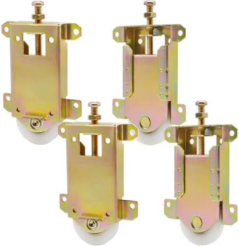 Sliding Mirror Closet Door Rollers Replacement Hardware Fits Contractors Part #W8020C Wardrobe Doors Wheels, 2-5/16" Vertical H.C., 1-1/2" Nylon Concaved Ball Bearing Wheel, 4 Pack by TPard