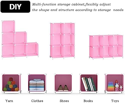AWTATOS Cube Storage Organizer, Closet Organizers, 6 Cube Shelf, Pink - Image 6