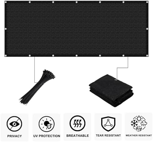 COOLBOYS Customized 2.5'x20' Black Balcony Privacy Screen Fence Cover - Image 2