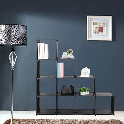 10-Cube Storage Organizer Rack, Staircase Organizer Modular Bookcase - Image 2