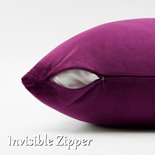 GIGIZAZA Velvet Pillow Covers 12x20 Decorative Pillows Pack of 2 Purple - Image 4